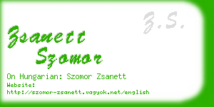 zsanett szomor business card